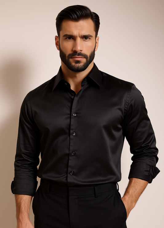 Black Satin Shirt