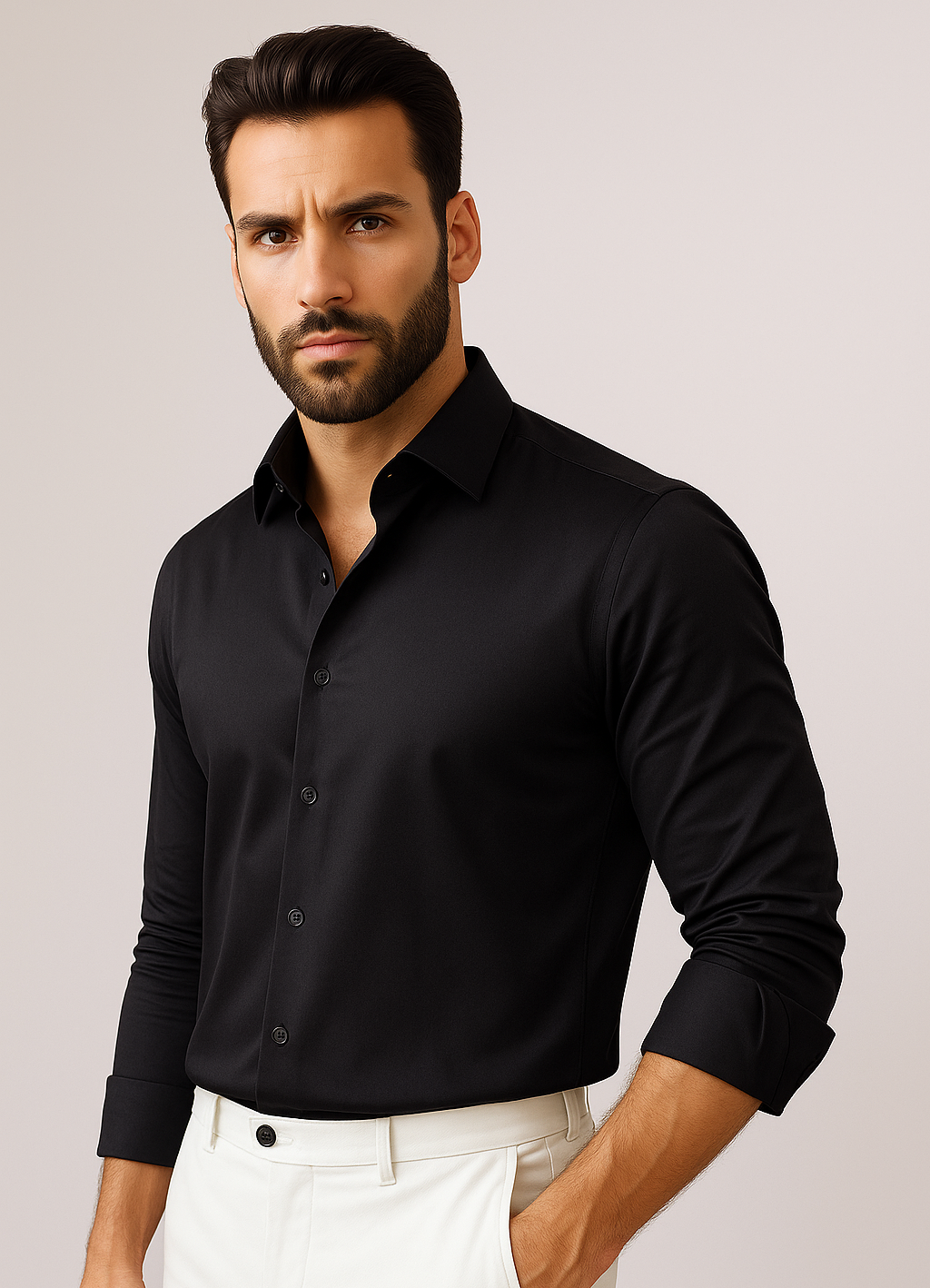 Black Satin Shirt