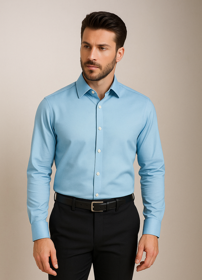 Sky Blue Satin Shirt