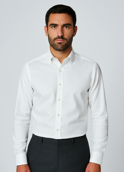 White Micro Dobby Shirt