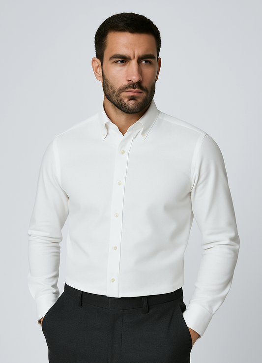 White Micro Dobby Shirt